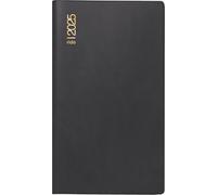 rido/idé Agenda de bolsillo, modelo Miniplaner d 15 (2025), 2 páginas = 1 mes, A6, cubierta de plástico, color negro