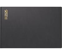 rido/idé Agenda de bolsillo, modelo Septimus (2025), 2 páginas = 1 semana, A6 horizontal, 128 páginas, cubierta de plástico, color negro