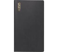 rido/idé Agenda de bolsillo modelo TM 12 (2025), 2 páginas = 1 mes, A6, 56 páginas, tapa de plástico, color negro