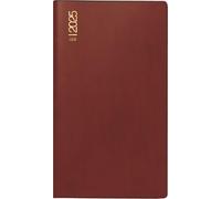 rido/idé Agenda de bolsillo modelo TM 17/contacter (2025), 2 páginas = 1 semana, A6 horizontal, 128 páginas, tapa de plástico, color burdeos