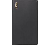 rido/idé Agenda de bolsillo modelo TM 17/contacter (2025), 2 páginas = 1 semana, A6 horizontal, 128 páginas, cubierta de plástico, color negro