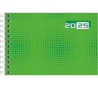 rido/idé Agenda de bolsillo Septimus (2025), 2 páginas = 1 semana, A6 horizontal, 128 páginas, tapa gráfica, color verde