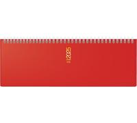 rido/idé Agenda de citas transversales modelo ac semanal (2025), 2 páginas = 1 semana, 307 × 105 mm, 112 páginas, tapa dura, color rojo