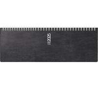 rido/idé Agenda de Citas transversales Modelo septant (2025), 2 páginas = 1 Semana, 305 × 105 mm, 128 páginas, Cubierta de Espuma Catana, Color Negro