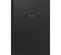 rido/idé Agenda futura 2 (2025) "Carbon", 2 páginas = 1 semana, A5, 176 páginas, cubierta de piel sintética, flexible, color negro