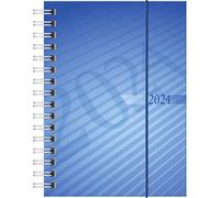 rido/idé Agenda semanal modelo perfect/Technik I 2024 2 páginas = 1 semana, tamaño de hoja 10 x 14 cm, color azul