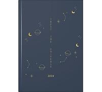 rido/idé Agenda semanal "Universe" 2024, 2 páginas = 1 semana A5, color azul oscuro