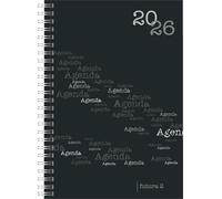rido/idé Calendario de libro Mod. futura 2 2026 | A5, plástico, negro