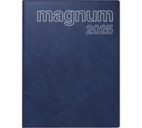 rido/idé Calendario de libro modelo magnum (2025), 2 páginas = 1 semana, 183 × 240 mm, 144 páginas, cubierta de espuma Catana, azul oscuro