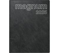 rido/idé Calendario de libro modelo magnum (2025), 2 páginas = 1 semana, 183 × 240 mm, 144 páginas, cubierta de espuma Catana, color negro