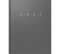 rido/idé Calendario de libro modelo Manager TM (2025), 2 páginas = 1 semana, 205 × 260 mm, 168 páginas, cubierta de plástico reflectante, gris