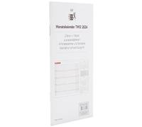 rido/idé Calendario de repuesto mensual modelo TM 12 2024, 2 páginas = 1 mes, tamaño de la hoja 8,7 x 15,3 cm, color blanco