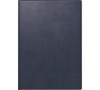 rido/idé Calendario libro modelo ROMA 1 (2025), 1 página = 1 día, A5, 416 páginas, tapa de piel sintética, color azul