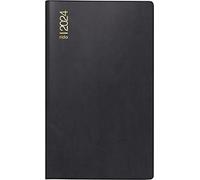 rido/idé Calendario mensual modelo GILET planificador 2024, 2 páginas = 1 mes, tamaño de la hoja 7 x 11,8 cm, color negro