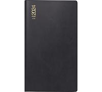 rido/idé Calendario mensual modelo TM 11 2024, 2 páginas = 1 mes, tamaño de la hoja 8,7 x 15,3 cm, color negro