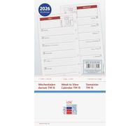 rido/idé Calendario semanal de repuesto, modelo TM 15 2026, 87 x 153 mm