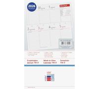 rido/idé Calendario semanal de repuesto TM 17/contacter 2026 | 153 × 87 mm