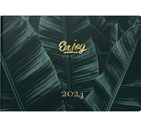 rido/idé Calendario semanal "Enjoy" modelo Septimus 2024 2 páginas = 1 semana horizontal, tamaño de la hoja 15,2 x 10,2 cm, verde