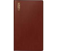 rido/idé Calendario semanal modelo TM 17/contacter 2024 2 páginas = 1 semana horizontal, tamaño de la hoja 8,7 x 15,3 cm, burdeos