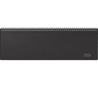 rido/idé Futura 5'26 - Agenda horizontal (420 x 137 mm, plástico, color negro)