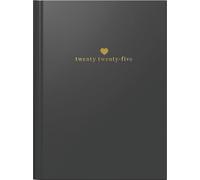 rido/idé Young Line - Agenda de bolsillo (2025), diseño de corazón, 2 páginas = 1 semana, A6, 160 páginas, tapa gráfica, color negro