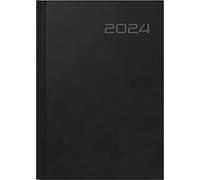 ridoidé Agenda semanal modelo futura 2 2024 2 páginas = 1 semana tamaño de la hoja 14,8 x 20,8 cm, color negro