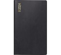 ridoidé Calendario Mensual Planificador Modelo Liso 2024, 2 páginas = 1 mes, tamaño de la hoja 10,4 x 15,3 cm, color negro