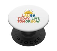 Ríe Hoy Vive Mañana Humor Motivacional Alivio del Estrés PopSockets PopGrip Adhesivo