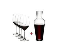 RIEDEL Set de 5 copas de vino tinto VERITAS Cabernet/Merlot y decantador transparente