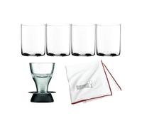 Riedel Veloce - Vasos de agua de cristal, exquisito diseño fino, aptos para lavavajillas y duraderos, juego de 4, ideal para cenas finas y entretenimiento, paquete con aireador de vino y paño de