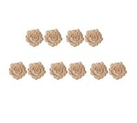 rieder 10X Apliques de Talla de Madera de Mueble Decoración Náutica Vintage Calcomanías Sólidas de la Puerta del Gabinete de Flores Tallado de Madera