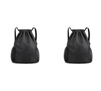 rieder 2X Bolsa de Gimnasio Bolsa Deportiva Impermeable con Bolsillo Interior con Cremallera Hipster Bolsa de Gimnasio Mochila Forrada con Cordón Ajustable Bolsa de Gimnasio