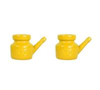 rieder 2X Olla Neti de Cerámica de 350 Ml, Olla para Limpieza de Nariz, Duradera, Una Prueba de Fugas, para Enjuague Nasal, Lavado de Nariz, Hombres Y Mujeres, Amarillo