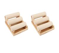 rieder 2X Soporte de Reloj de Pulsera de Madera de 3 Niveles Soporte Escaparate de Joyas Organizador de Brazalete de Collar de Almacenamiento de Pantalla