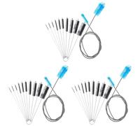 rieder 3X Juego de Cepillos de Filtro de Acuario, Limpiador de Manguera de Cerdas Flexibles de Doble Punta con Cepillo de Limpieza de Acero Inoxidable