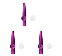 rieder 3X Kazoo Aleacion de Aluminio de Metal con 15Pcs Regalos de Flauta Diafragma para Ninos Amantes de la Musica-
