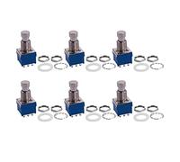 rieder 6X Interruptor de Pie de Pedal de Guitarra 3PDT 9-Clavija de Retencion Pisa Fuerte Conmutador Azul