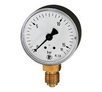 RIEGLER 101778-105 Manómetro estándar, chapa de acero, G 1/4 inferior, 0-6,0 bar, diámetro 50, 1 unidad