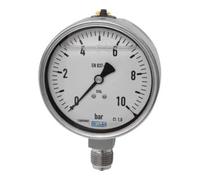 RIEGLER 102314-740/6-63 Glyzerinmano, acero CrNi, escala E, G 1/4 inferior, -1/+15,0bar, diámetro 63, 1 unidad