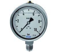 RIEGLER 102337-741-100 Glyzerinmano, acero CrNi, escala E, G 1/2 inferior, 0-0,6 bar, diámetro 100, 1 unidad