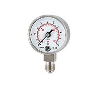 RIEGLER 102421-4125 Manómetro estándar, acero CrNi, G 1/4 inferior, 0-6,0 bar, diámetro 50, 1 unidad