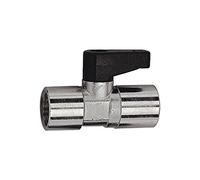 RIEGLER 103348-371.02 - Mini válvula de bola con mango giratorio, latón niquelado, Rp 1/4 IG, 1 unidad
