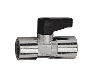 RIEGLER 103349-371.02-1 Mini válvula de bola con mango giratorio, latón niquelado, Rp 3/8 IG, 1 unidad