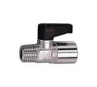 RIEGLER 103354-371.06 - Mini válvula de bola con mango giratorio, latón vern, R/Rp 3/8 AG / 1/4 IG, 1 unidad