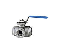 RIEGLER 103473-1082 E-ES - Válvula de bola de 3 vías, orificio en T, acero inoxidable 1.4408, G 1, DN 25, 1 unidad