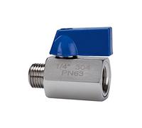 RIEGLER 103494-377.03-ES - Mini válvula de bola, acero inoxidable 1.4401, IG/AG, G 1/2, DN 9,2, 1 unidad