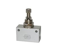 RIEGLER 103809-225.53 Válvula de estrangulación en forma de bloque, aluminio anodizado, G 1/8, PN máx. 10 bar, 1 unidad
