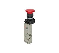 RIEGLER 106439-515.611 - Válvula de válvula de 5/2 vías, manual, pulsador de setas, monoestable, G 1/8, 1 unidad