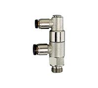 RIEGLER 107066-67.014-6 Válvula de parada accionada neumáticamente, G 1/4, conector de enchufe 6/4, 1 unidad