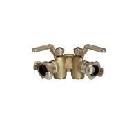 RIEGLER 107894-DKH 34 - Grifo doble para pollitos (2 puertos, tope de palanca, purga, G 3/4 IG, 1 unidad)